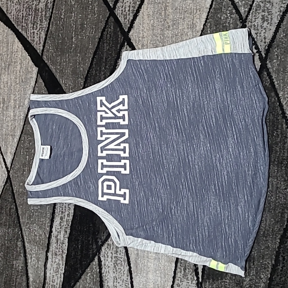 VS PINK 2015 CAMPUS GRAY LOGO TANK-TOP